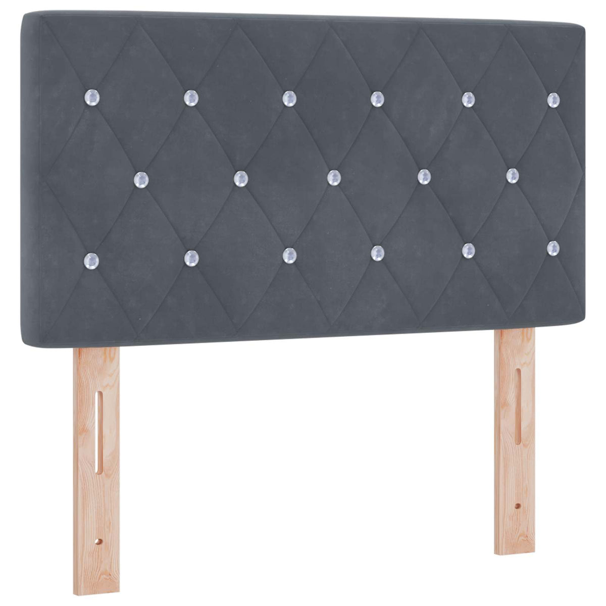 Box Spring Seng med Madras og LED Mørkegrå 80 x 200 cm Velour