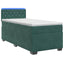Box Spring Seng med Madras og LED Mørkegrøn 80 x 200 cm Velour