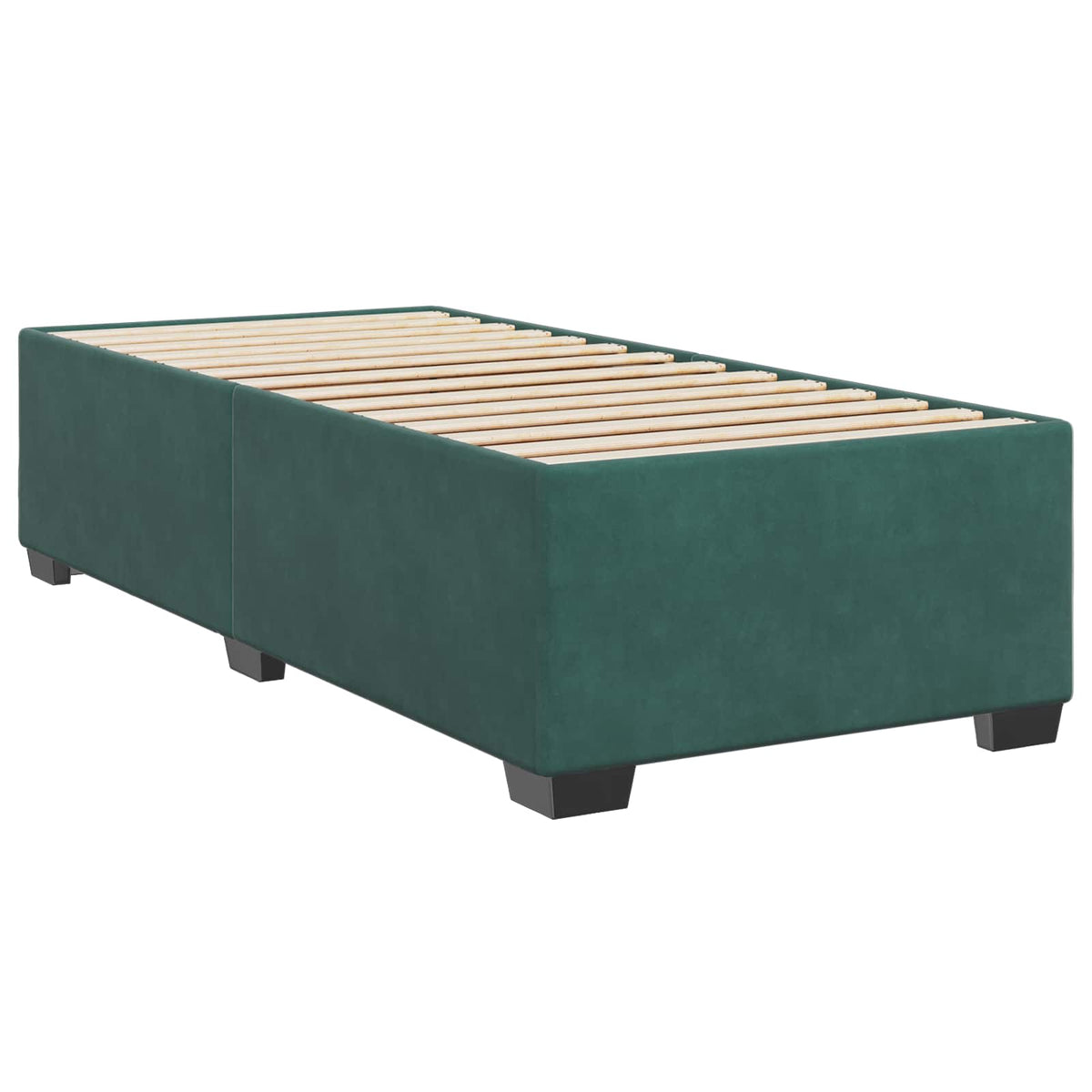Box Spring Seng med Madras og LED Mørkegrøn 80 x 200 cm Velour