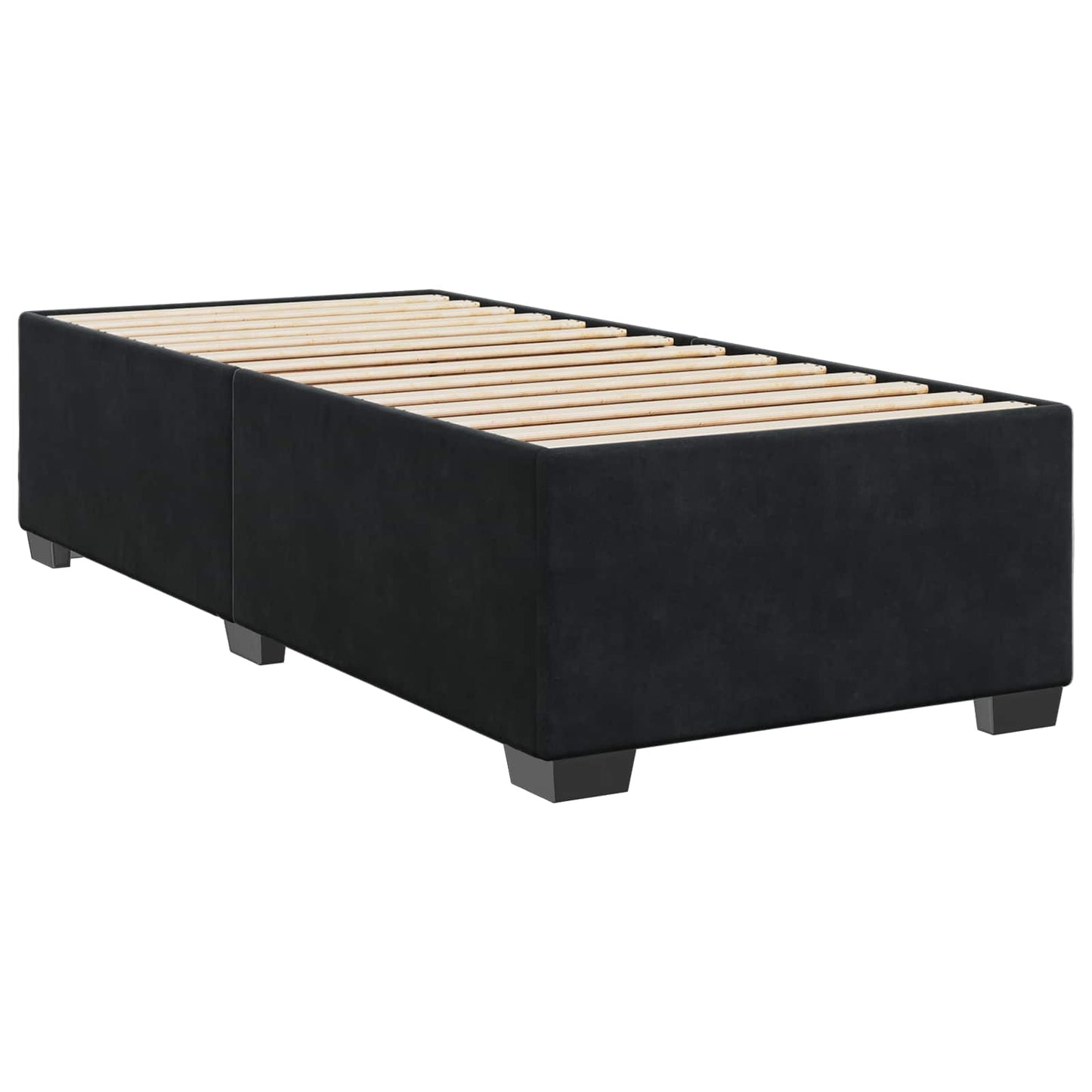 Box Spring Seng med Madras og LED Sort 80 x 200 cm Velour
