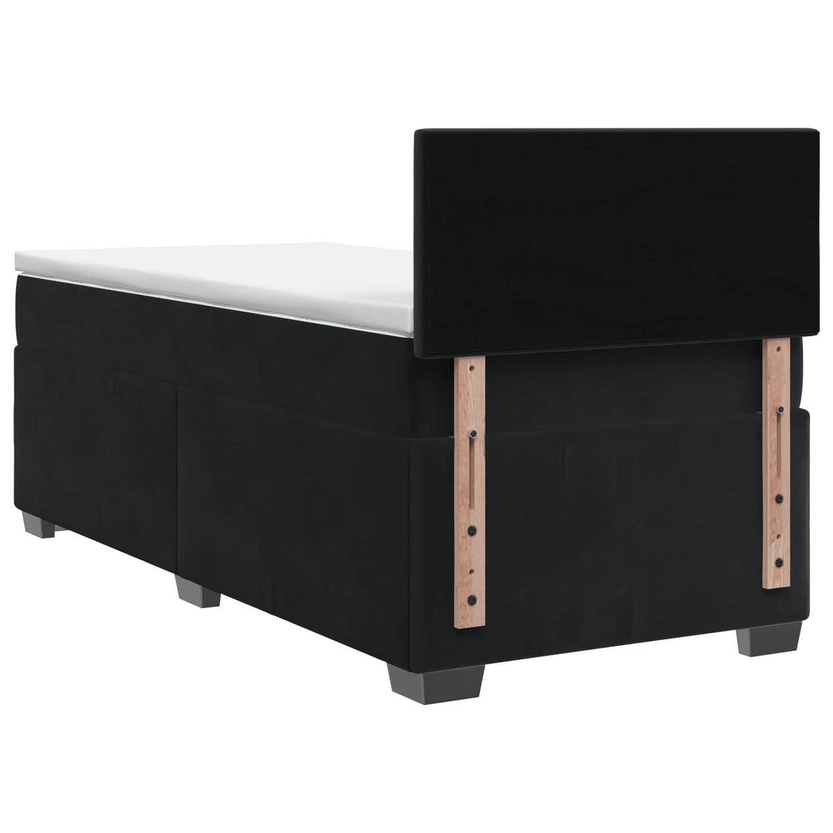 Box Spring Seng med Madras og LED Sort 80 x 200 cm Velour
