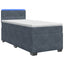 Box Spring Seng med Madras og LED Mørkegrå 90 x 190 cm Velour
