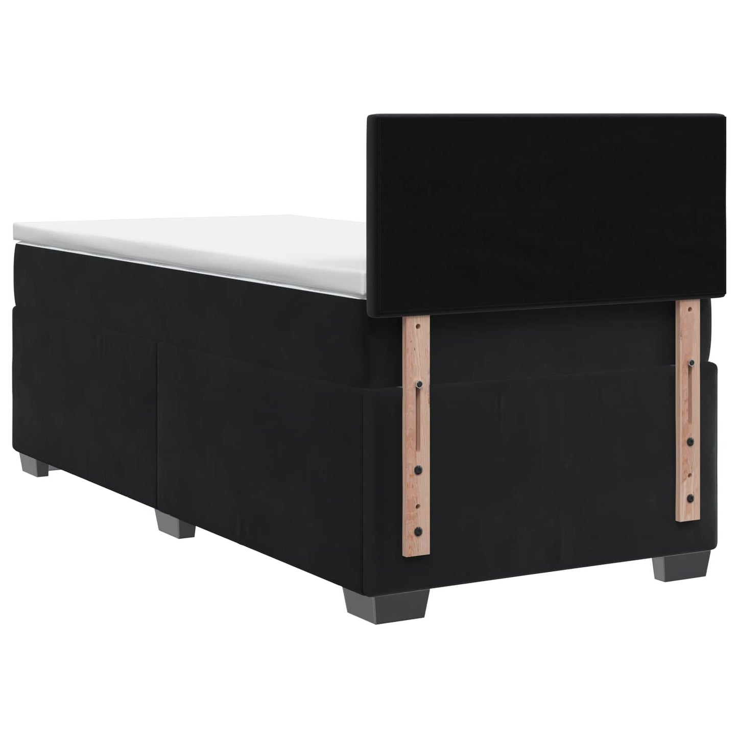 Box Spring Seng med Madras og LED Sort 90 x 190 cm Velour
