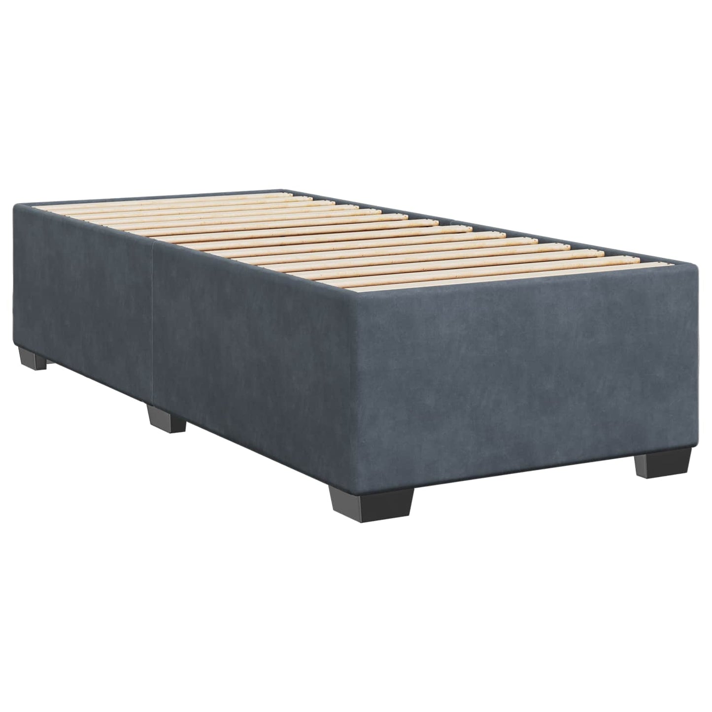 Box Spring Seng med Madras og LED Mørkegrå 90 x 190 cm Velour