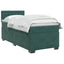 Box Spring Seng med Madras og LED Mørkegrøn 90 x 200 cm Velour