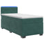 Box Spring Seng med Madras og LED Mørkegrøn 90 x 200 cm Velour