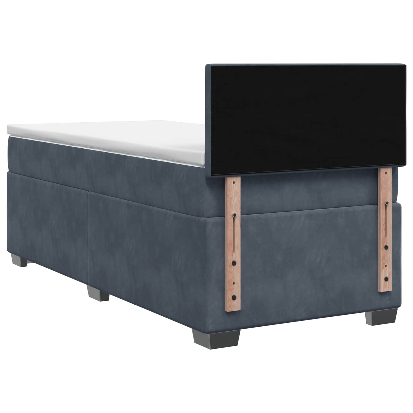 Box Spring Seng med Madras og LED Mørkegrå 100 x 200 cm Velour
