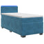Box Spring Seng med Madras og LED Blå 100 x 200 cm Velour