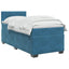 Box Spring Seng med Madras og LED Blå 100 x 200 cm Velour