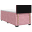 Box Spring Seng med Madras og LED Lyserød 100 x 200 cm Velour