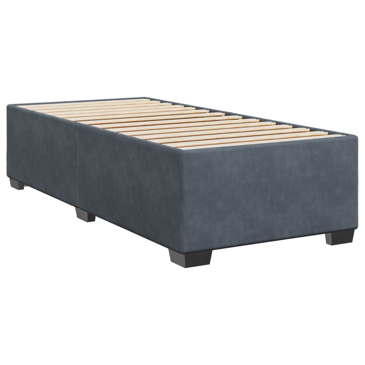 Box Spring Seng med Madras og LED Mørkegrå 100 x 200 cm Velour