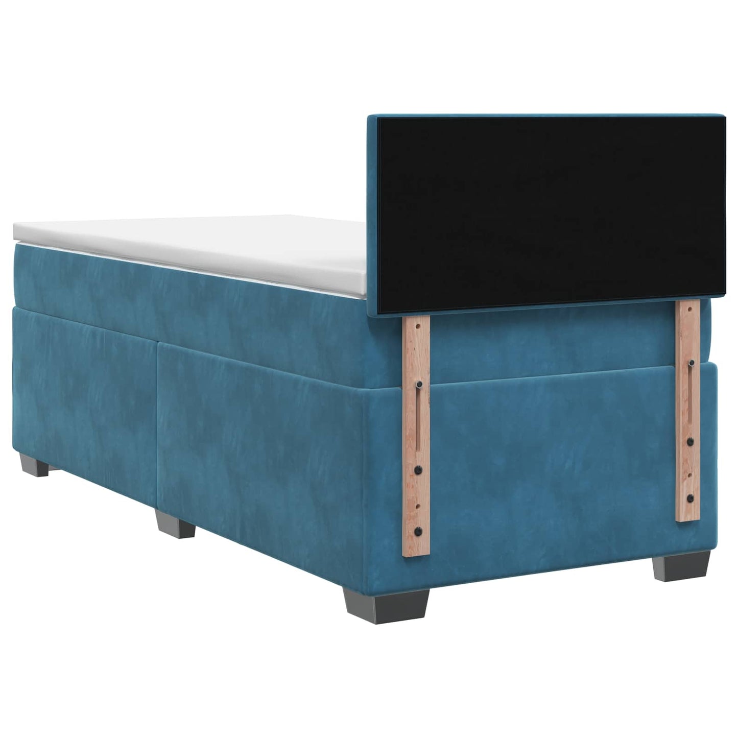 Box Spring Seng med Madras og LED Blå 100 x 200 cm Velour