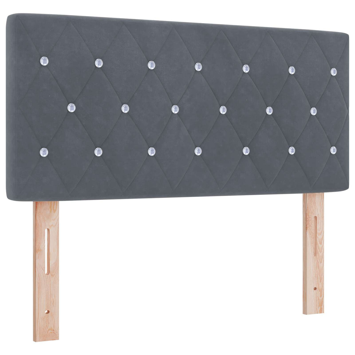 Box Spring Seng med Madras og LED Mørkegrå 120 x 190 cm Velour