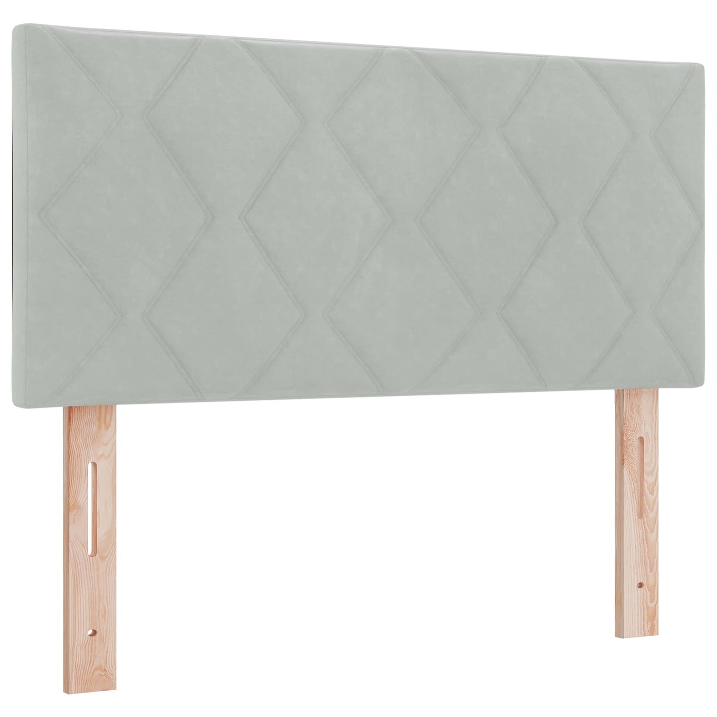 Box Spring Seng med Madras og LED Lysegrå 120 x 190 cm Velour