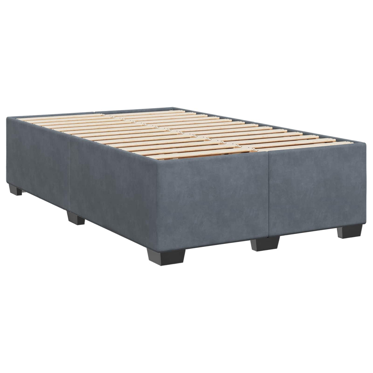 Box Spring Seng med Madras og LED Mørkegrå 120 x 190 cm Velour