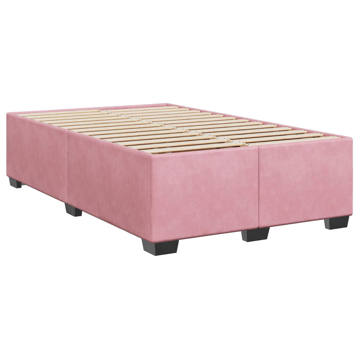 Box Spring Seng med Madras og LED Lyserød 120 x 190 cm Velour