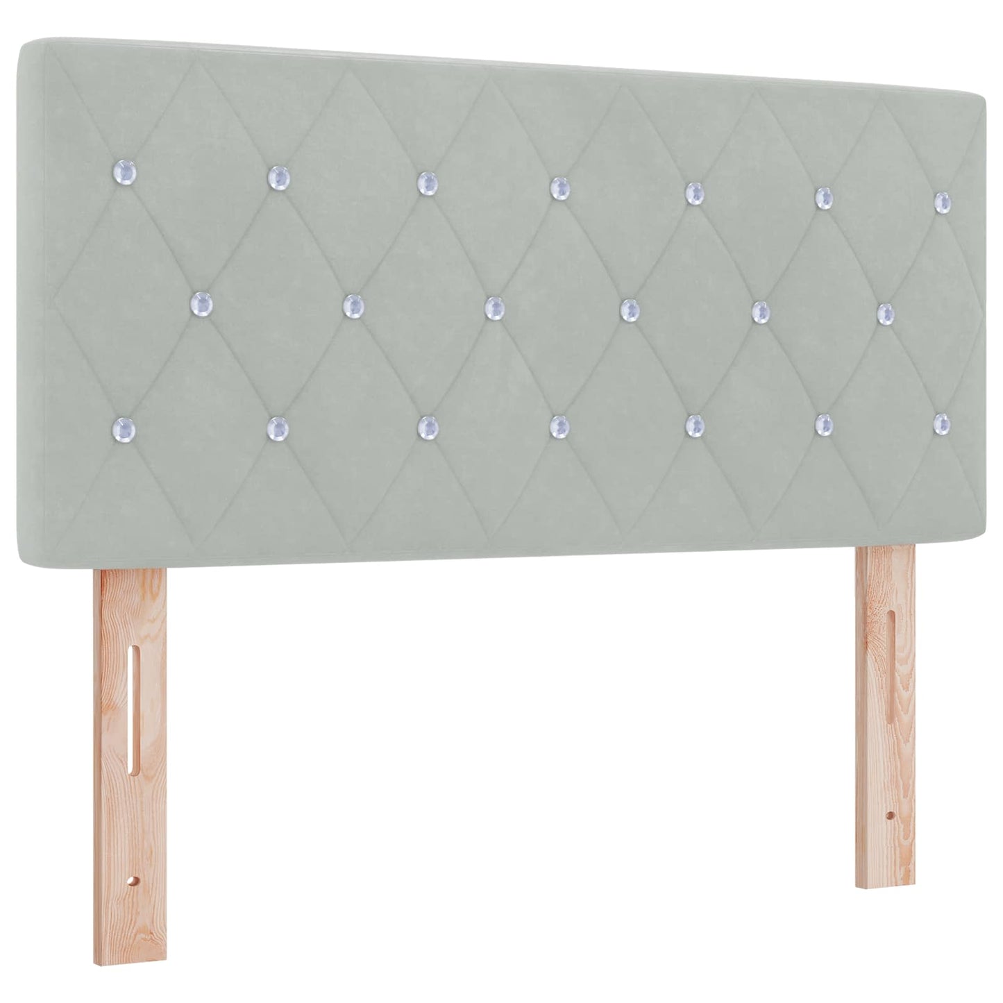 Box Spring Seng med Madras og LED Lysegrå 120 x 200 cm Velour