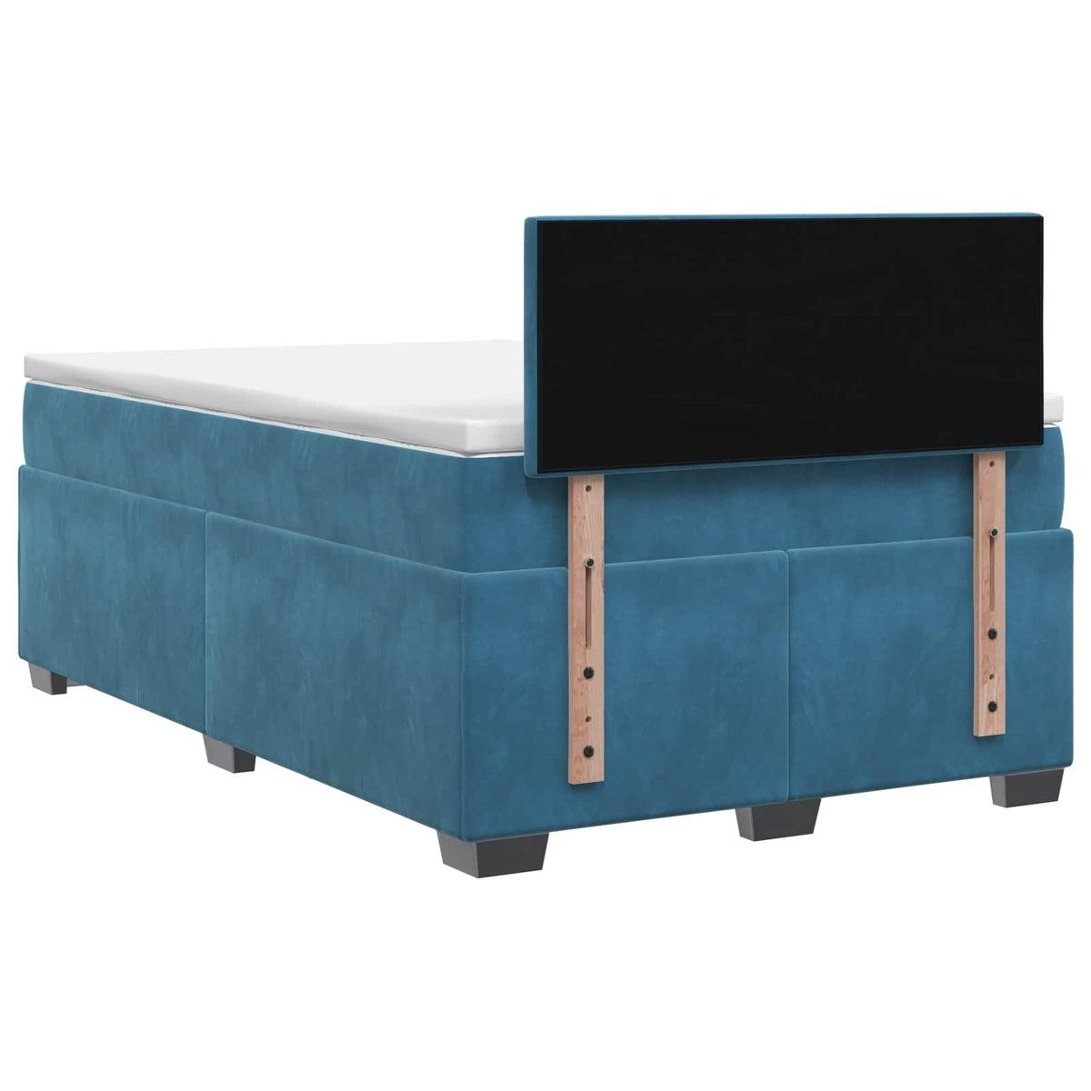 Box Spring Seng med Madras og LED Blå 120 x 200 cm Velour