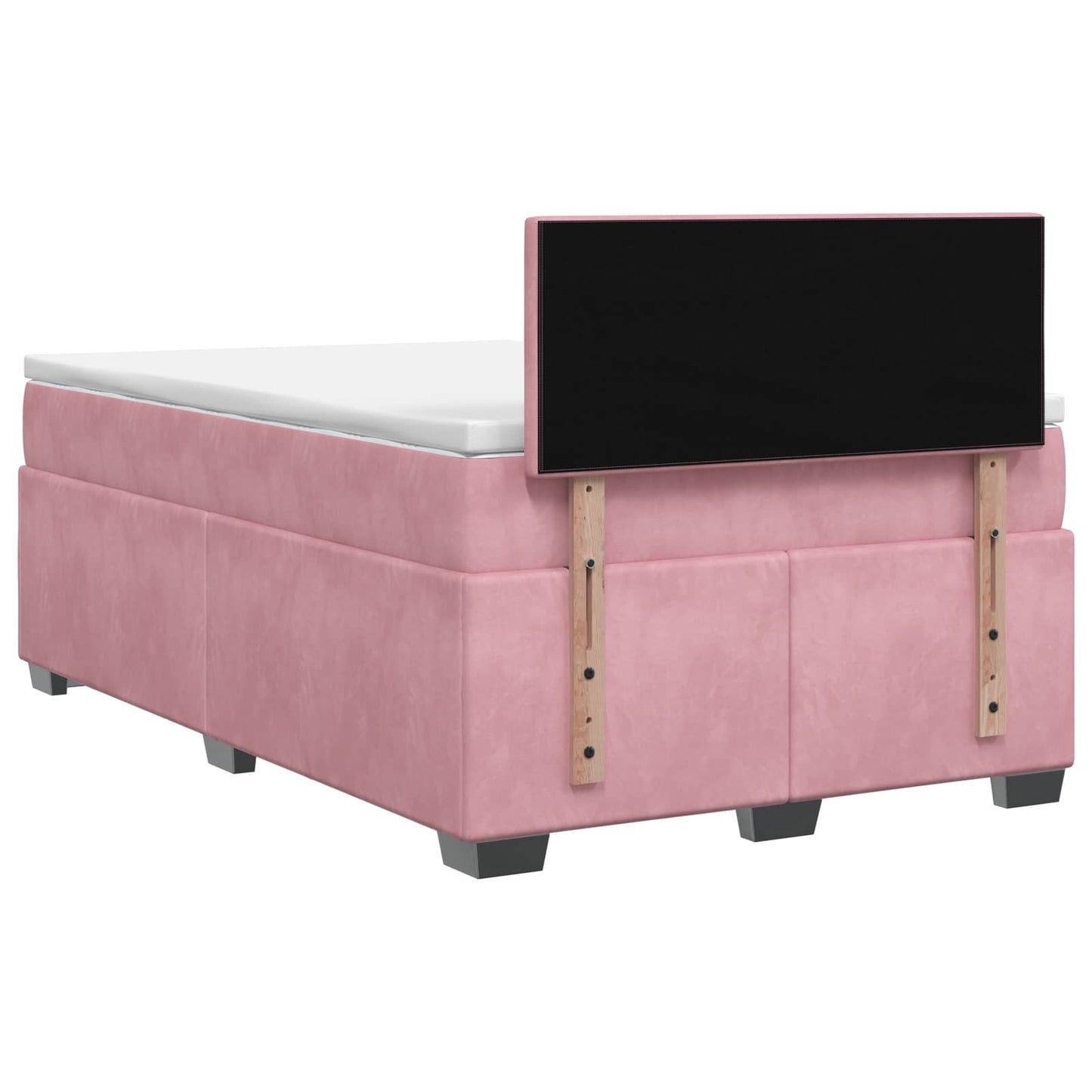 Box Spring Seng med Madras og LED Lyserød 120 x 200 cm Velour