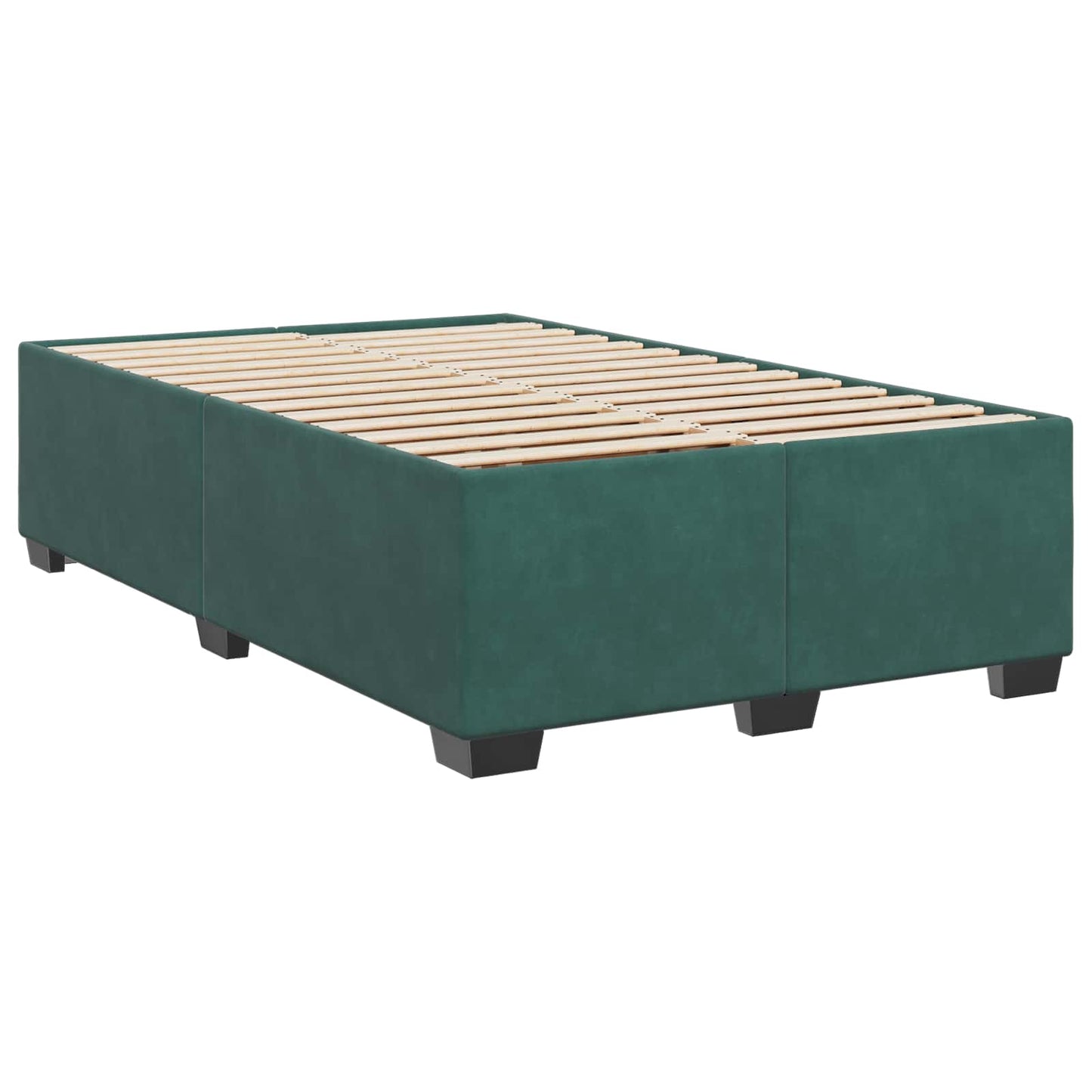 Box Spring Seng med Madras og LED Mørkegrøn 120 x 200 cm Velour