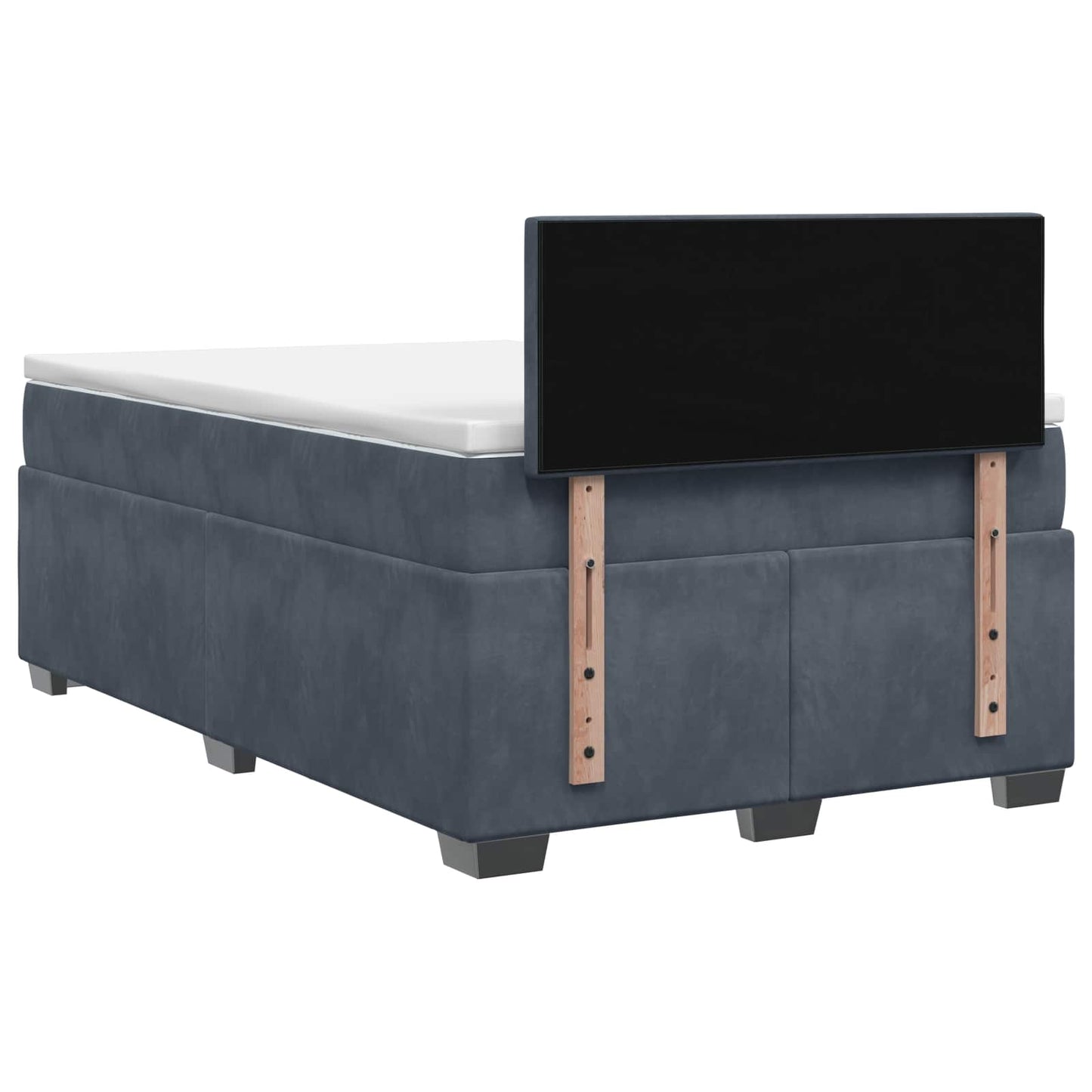 Box Spring Seng med Madras og LED Mørkegrå 120 x 200 cm Velour