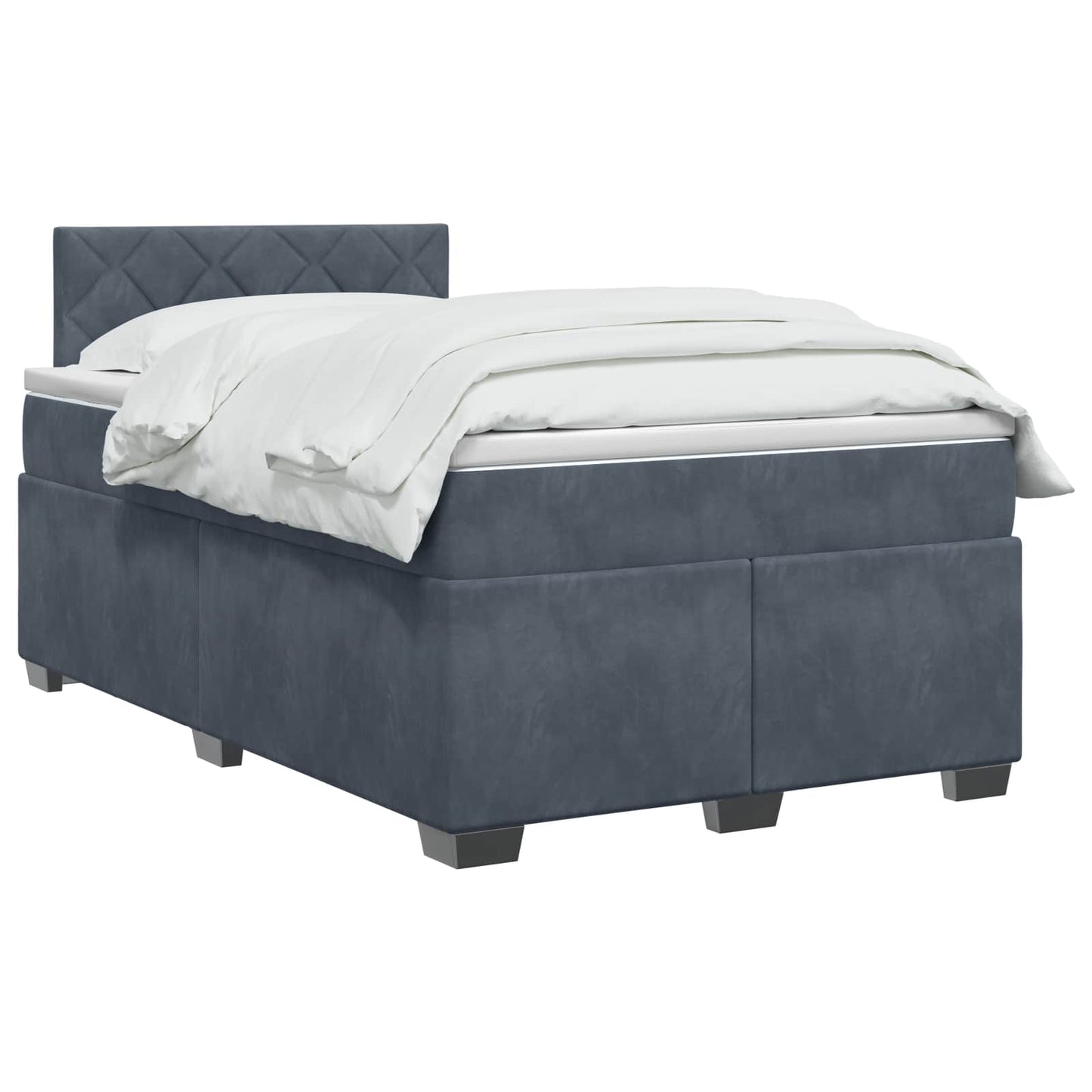 Box Spring Seng med Madras og LED Mørkegrå 120 x 200 cm Velour