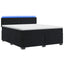 Box Spring Seng med Madras og LED Sort 140 x 200 cm Velour