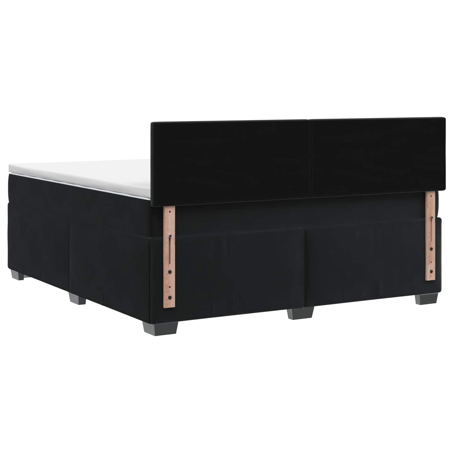 Box Spring Seng med Madras og LED Sort 160 x 200 cm Velour
