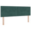 Box Spring Seng med Madras og LED Mørkegrøn 160 x 200 cm Velour