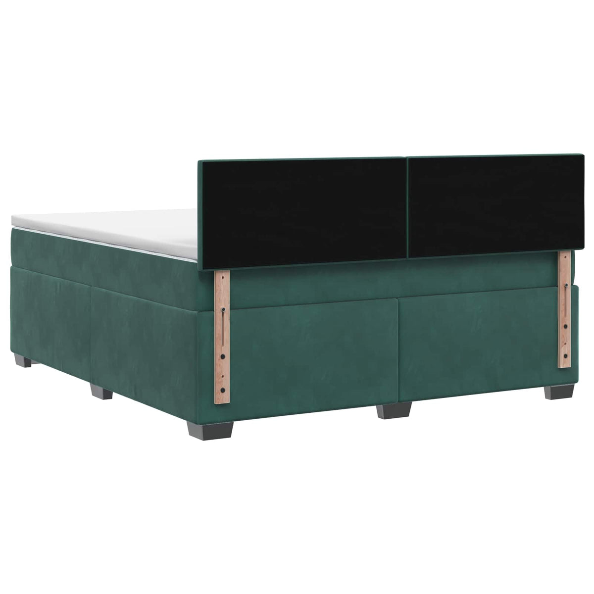 Box Spring Seng med Madras og LED Mørkegrøn 160 x 200 cm Velour