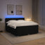 Box Spring Seng med Madras og LED Sort 180 x 200 cm Velour