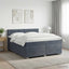 Box Spring Seng med Madras og LED Mørkegrå 160 x 200 cm Velour
