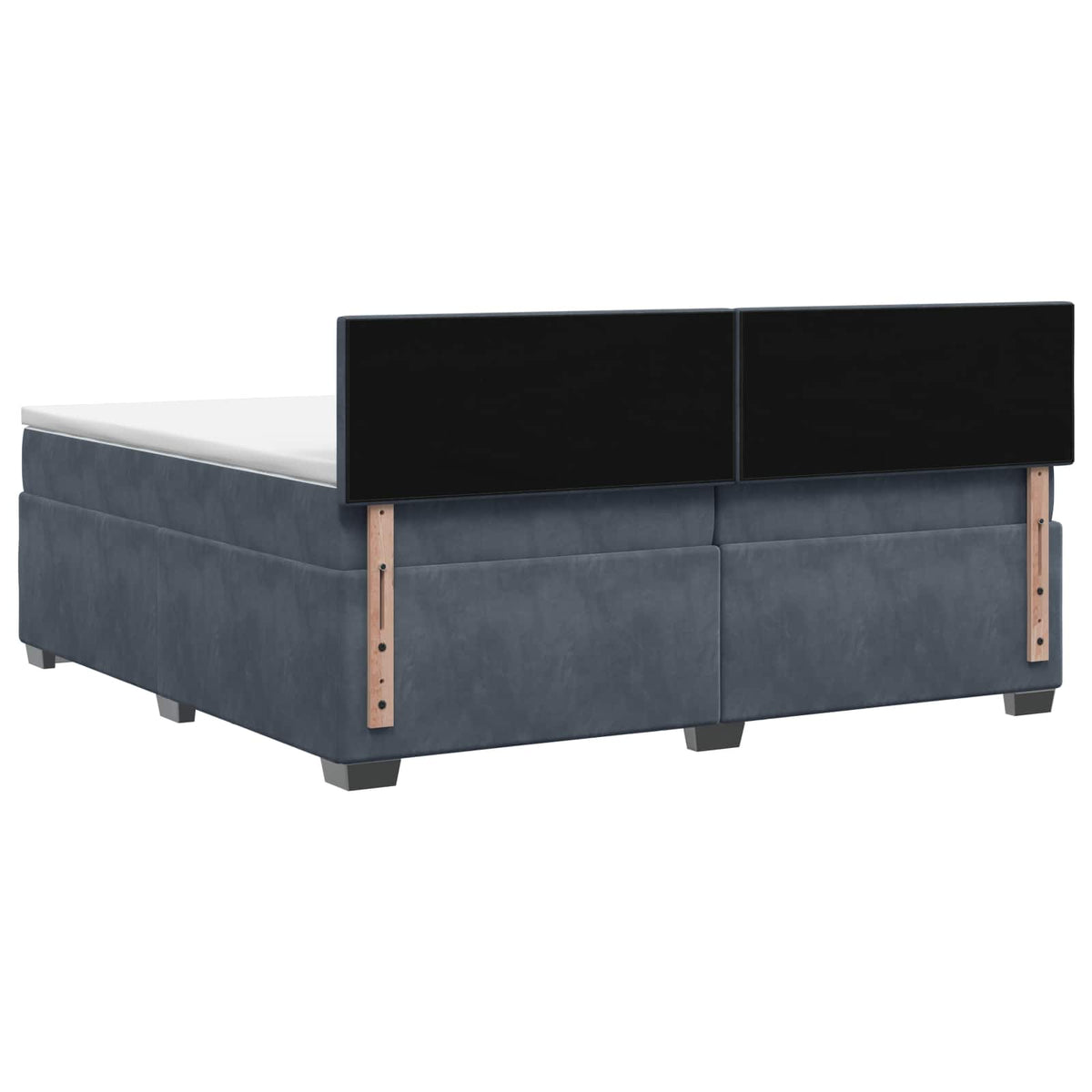 Box Spring Seng med Madras og LED Mørkegrå 200 x 200 cm Velour