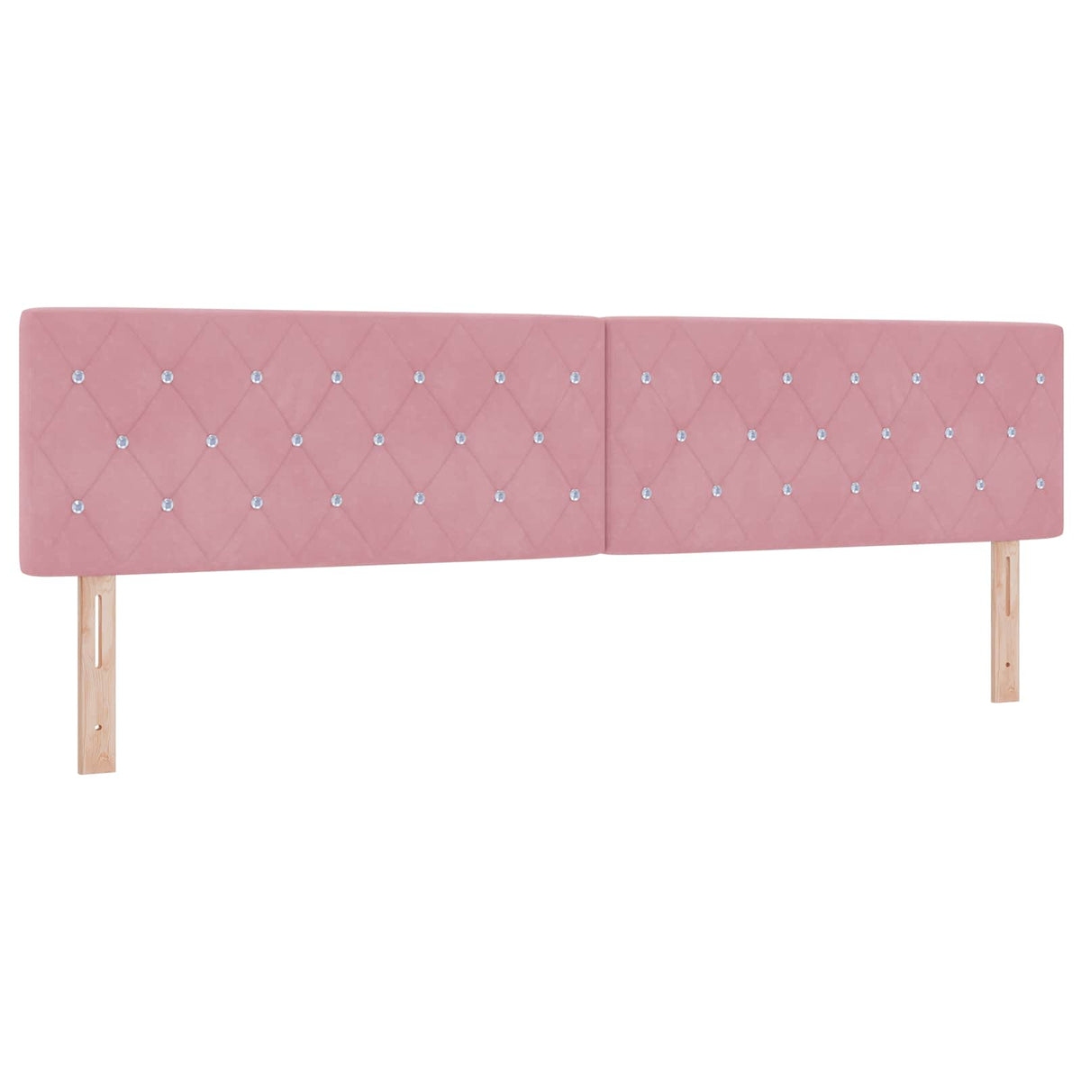 Box Spring Seng med Madras og LED Lyserød 200 x 200 cm Velour