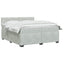 Box Spring Seng med Madras og LED Lysegrå 200 x 200 cm Velour