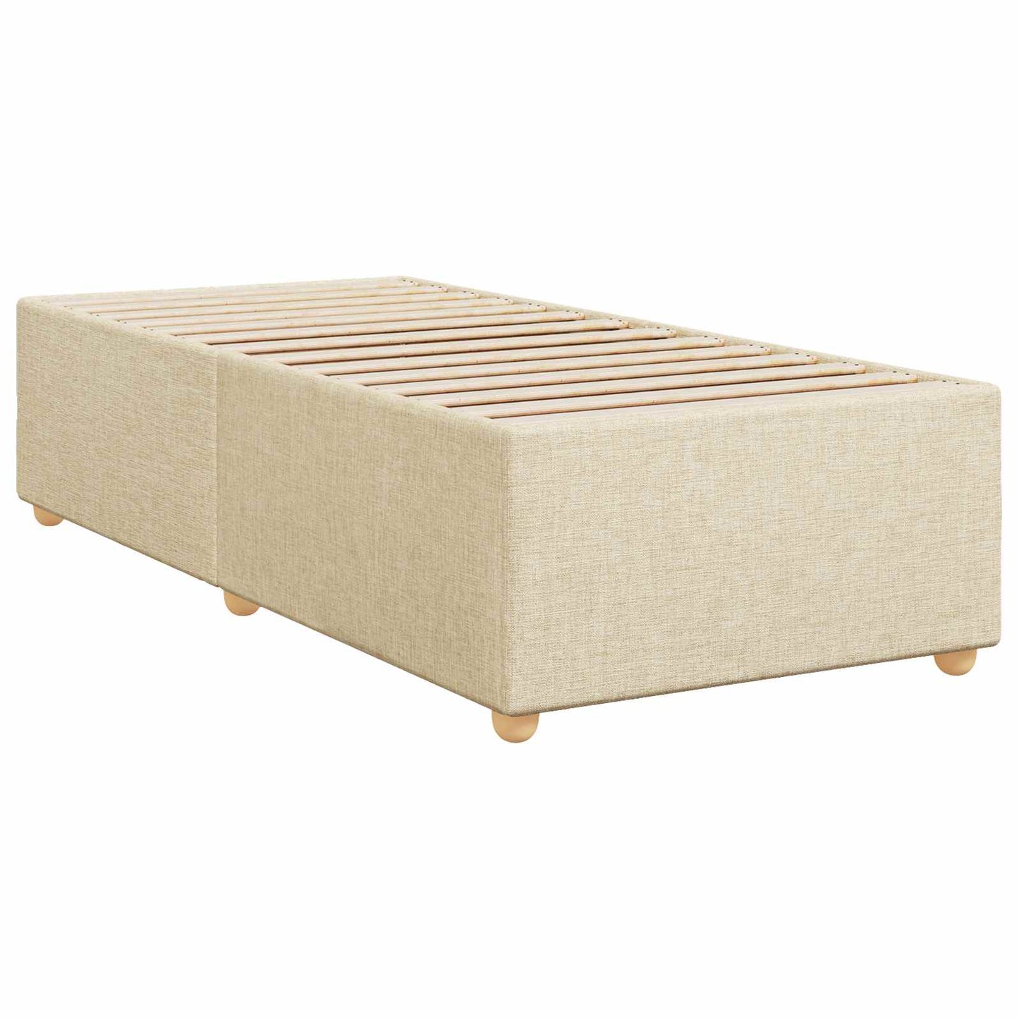 Boxmadras med topmadras Cremefarvet 80 x 200 cm Stof