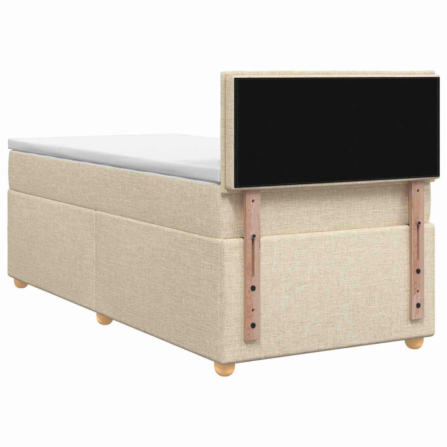 Boxmadras med topmadras Cremefarvet 80 x 200 cm Stof
