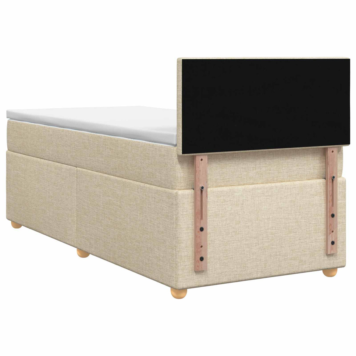 Boxmadras med topmadras Cremefarvet 80 x 200 cm Stof