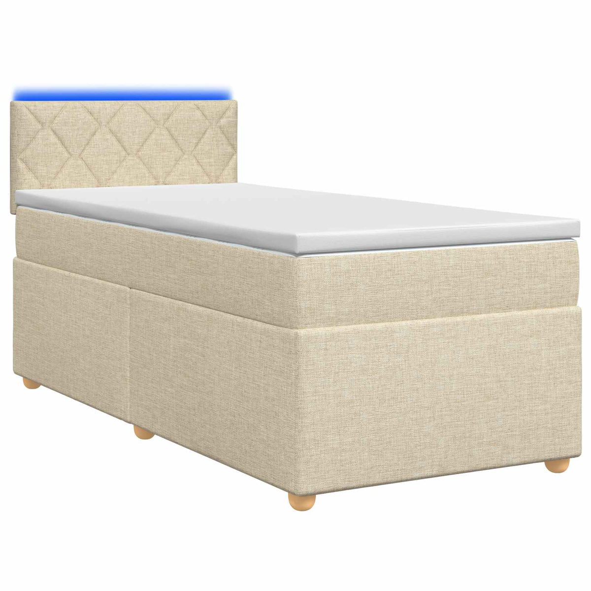 Boxmadras med topmadras Cremefarvet 80 x 200 cm Stof