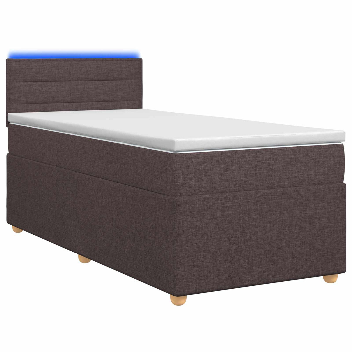 Boxmadras med topmadras Mørk Brun 90 x 190 cm Stof