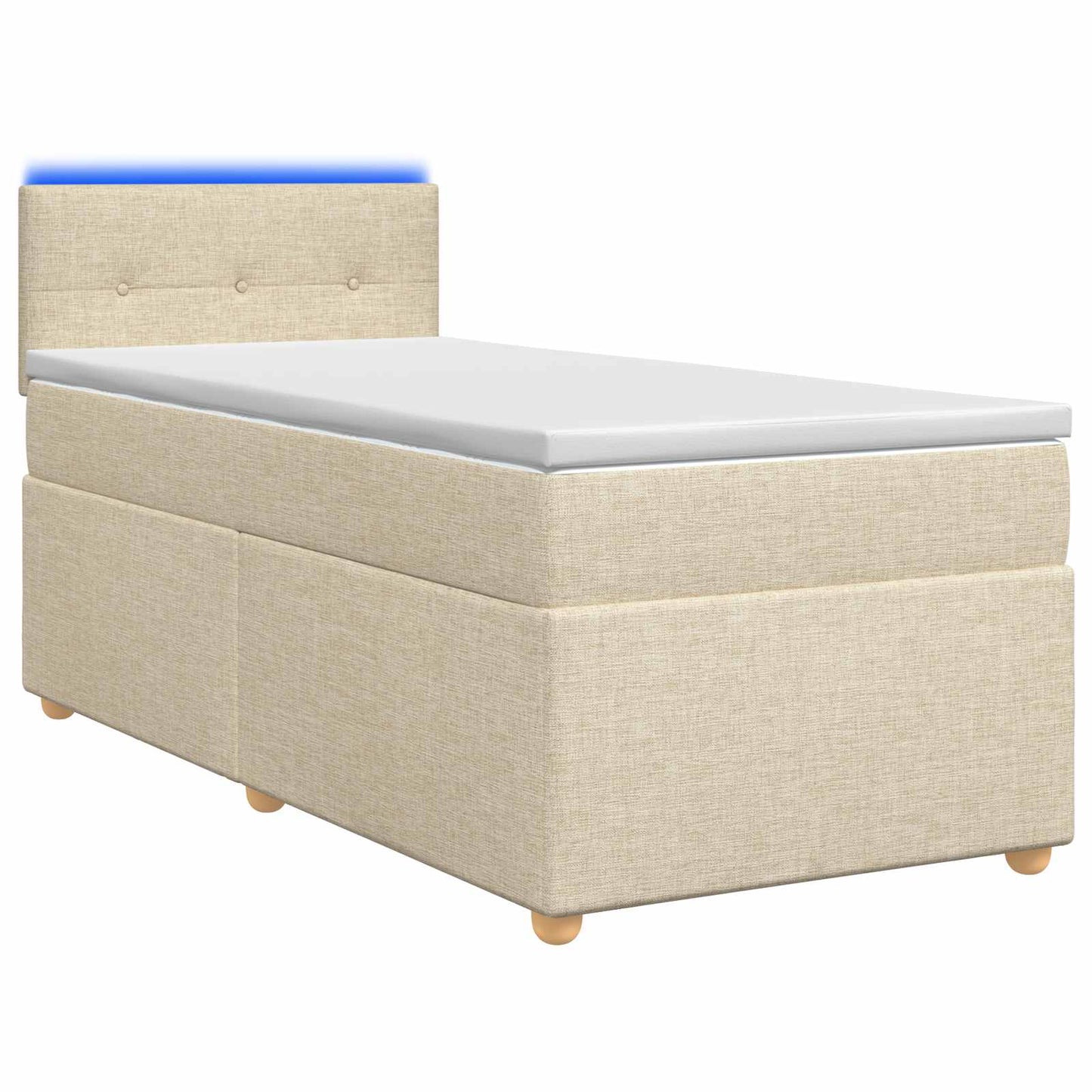Boxmadras med topmadras Cremefarvet 90 x 190 cm Stof