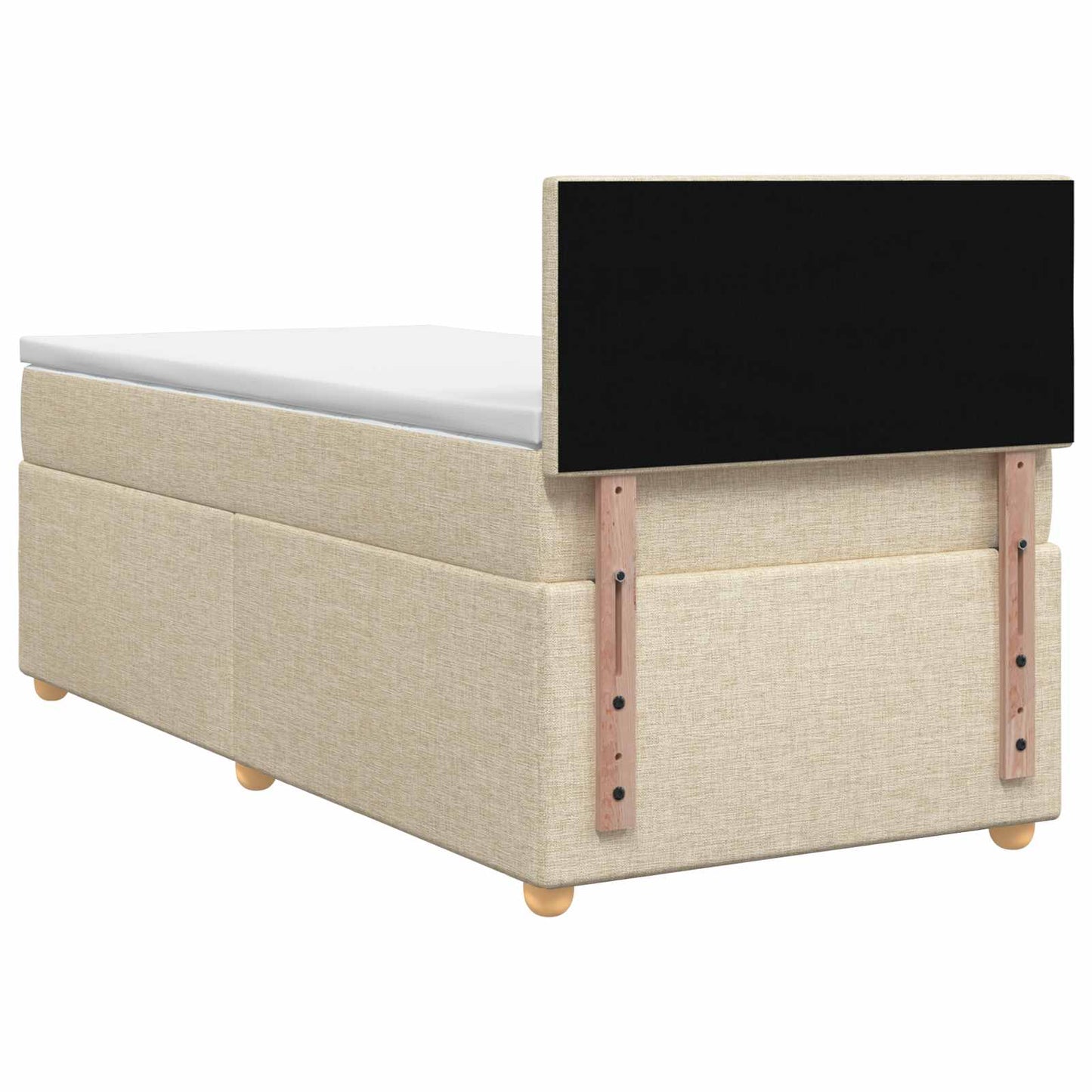 Boxmadras med topmadras Cremefarvet 90 x 190 cm Stof