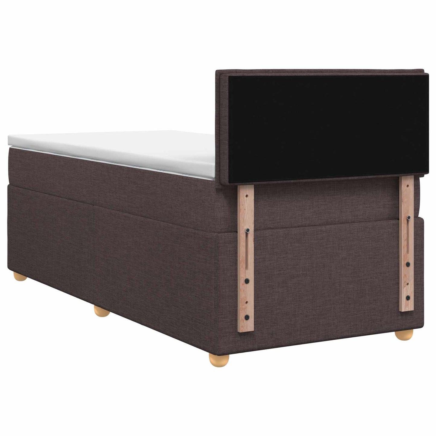 Boxmadras med topmadras Mørk Brun 90 x 200 cm Stof