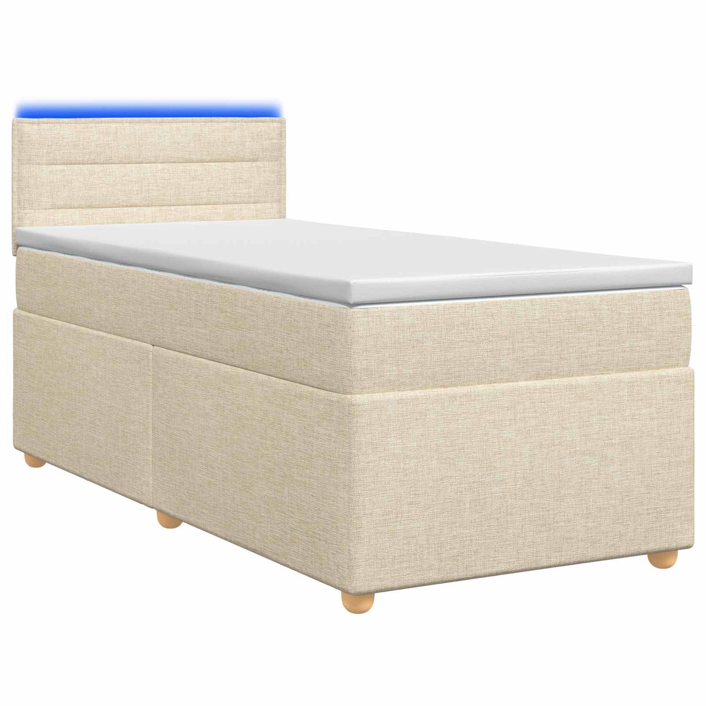 Boxmadras med topmadras Cremefarvet 100 x 200 cm Stof