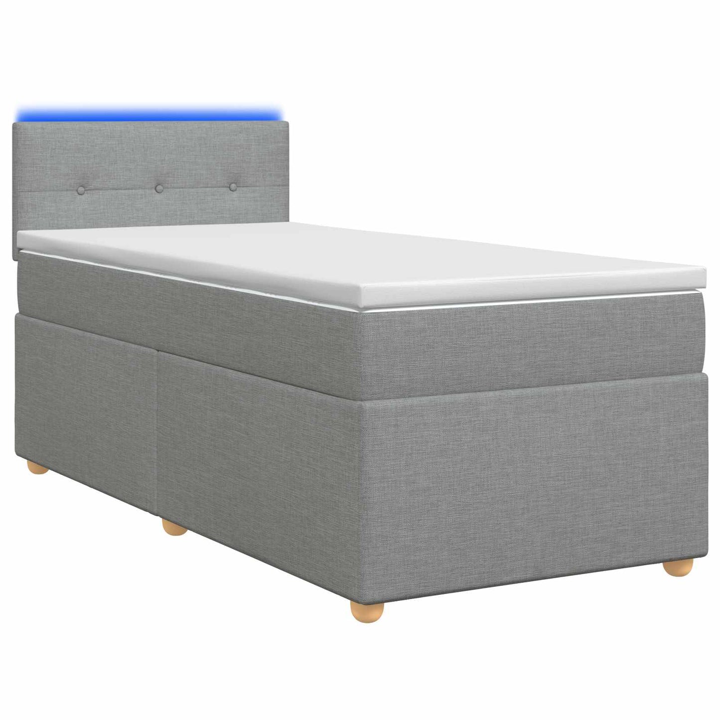Boxmadras med topmadras Lysegrå 100 x 200 cm Stof