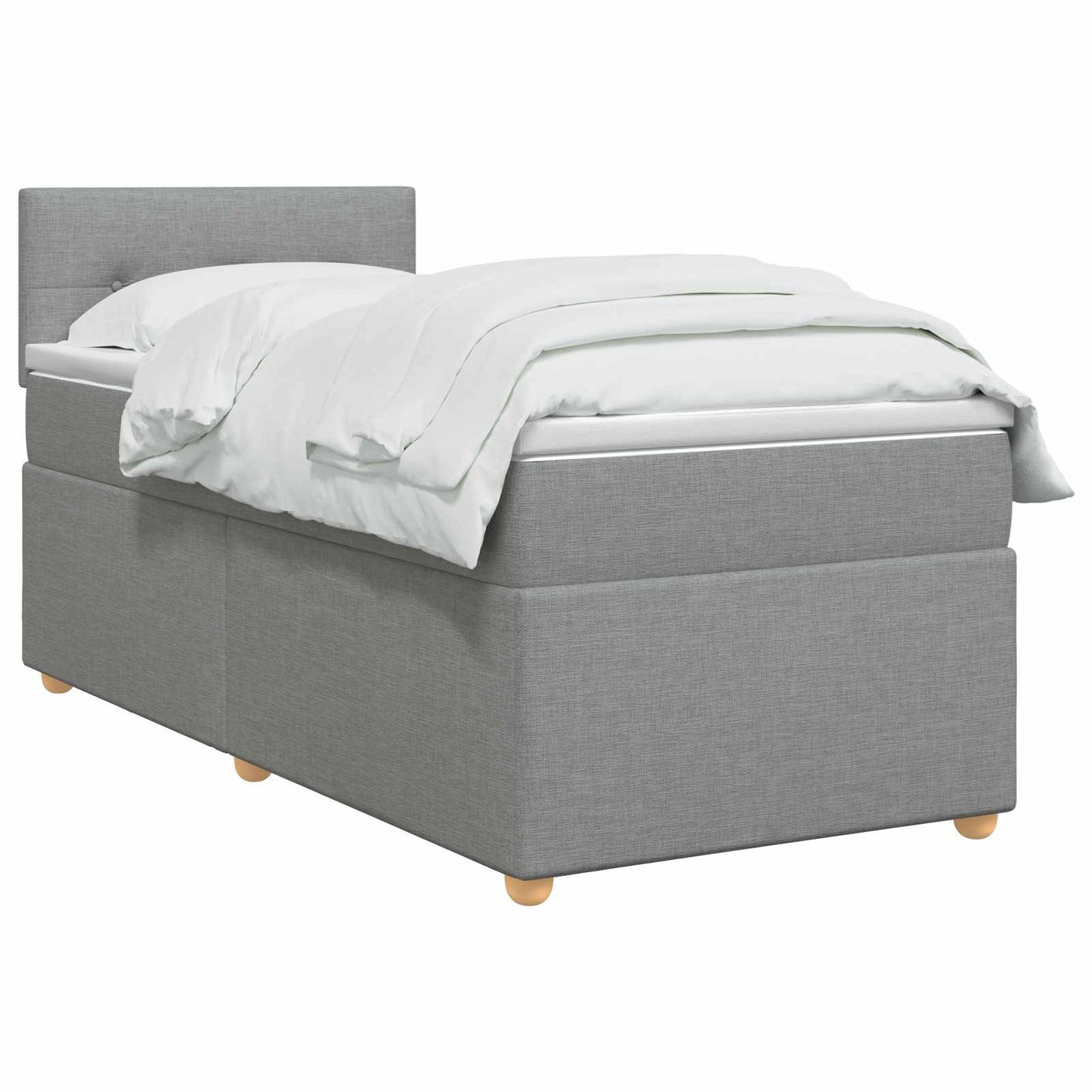 Boxmadras med topmadras Lysegrå 100 x 200 cm Stof
