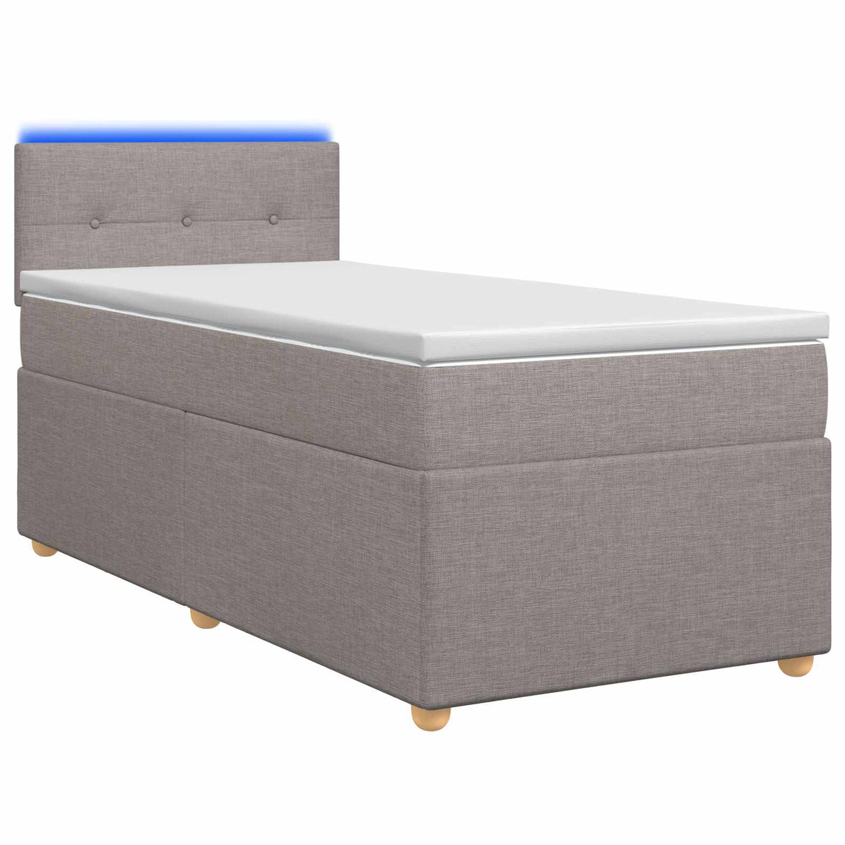 Boxmadras med topmadras Gråbrun 100 x 200 cm Stof
