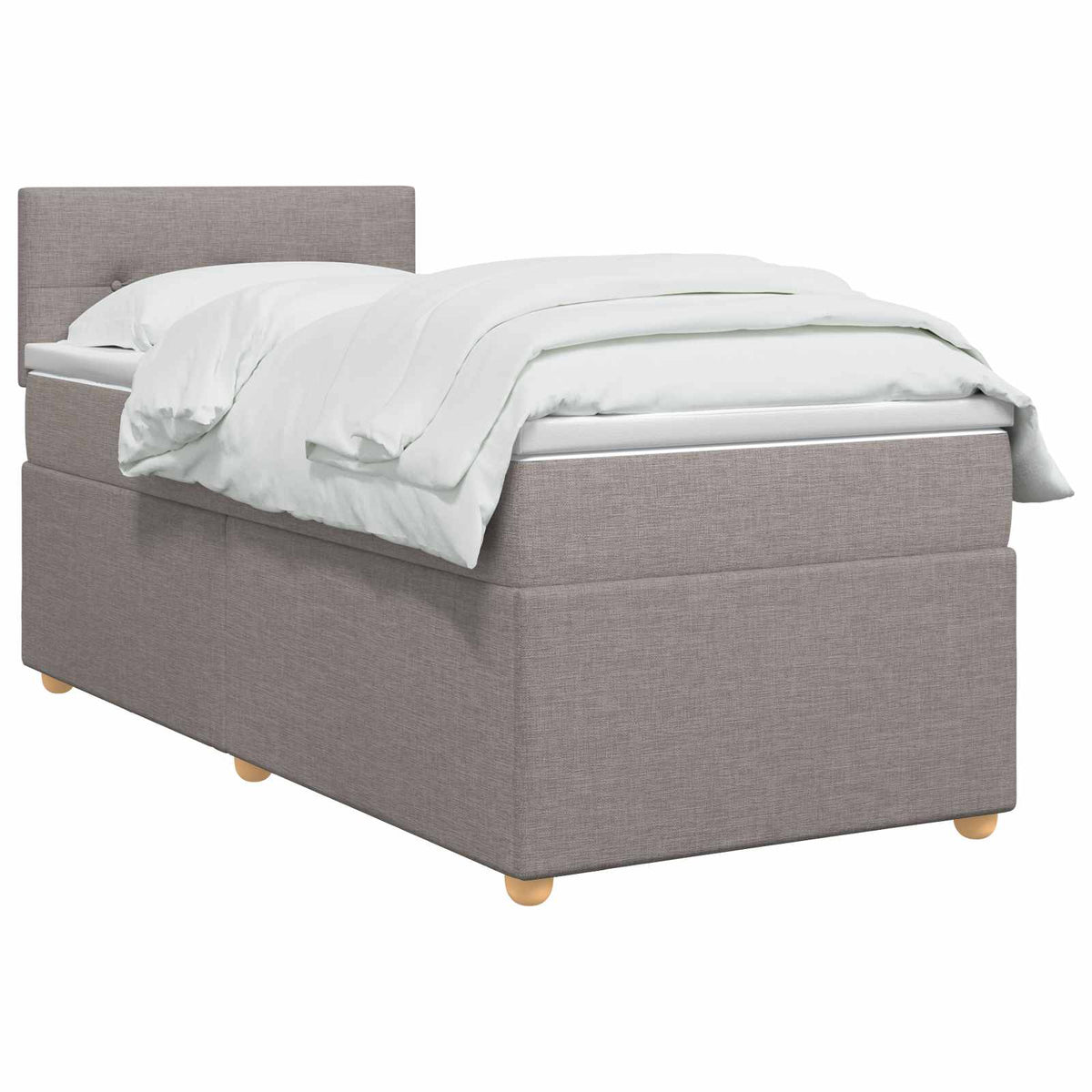 Boxmadras med topmadras Gråbrun 100 x 200 cm Stof