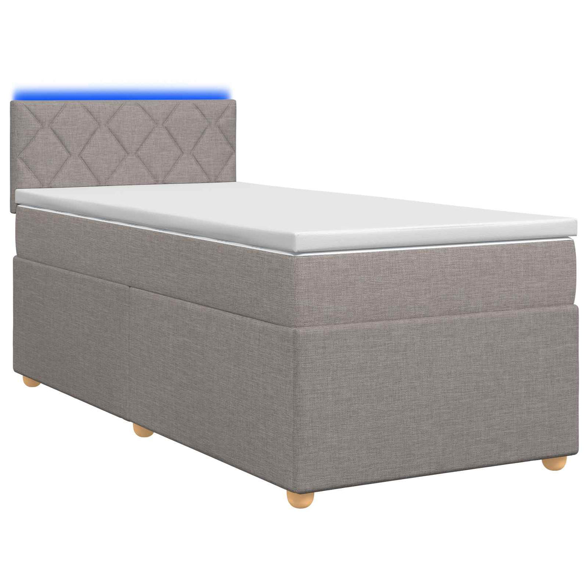 Boxmadras med topmadras Gråbrun 100 x 200 cm Stof