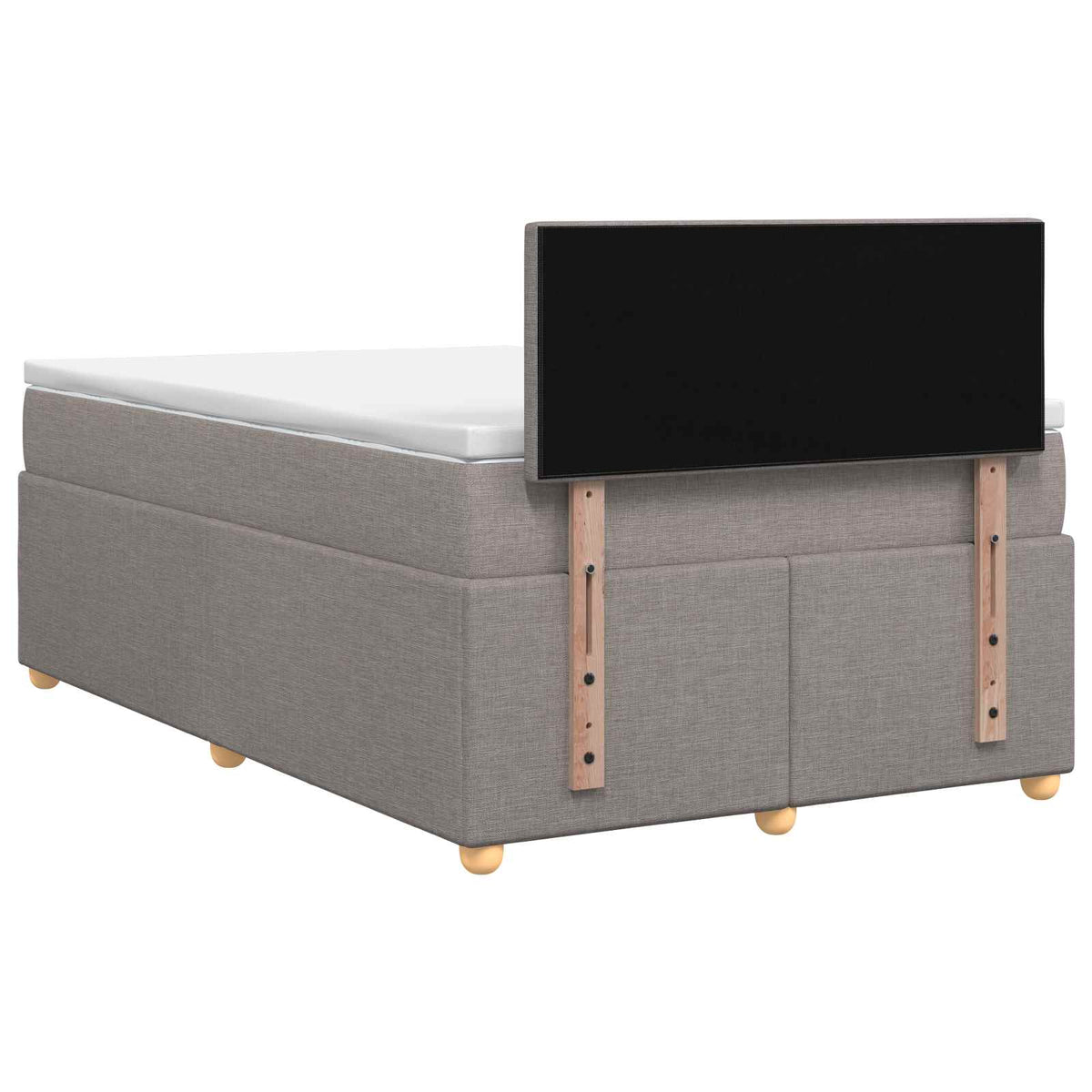 Boxmadras med topmadras Gråbrun 120 x 190 cm Stof